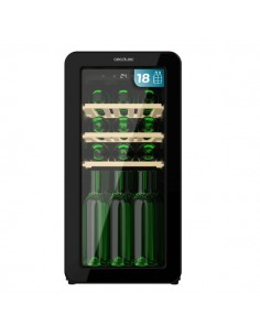 Cecotec Bolero GrandSommelier Origin 18 Hit Black Vinoteca 18 Botellas - Luz LED - Temperatura Regulable - Estilo Retro -