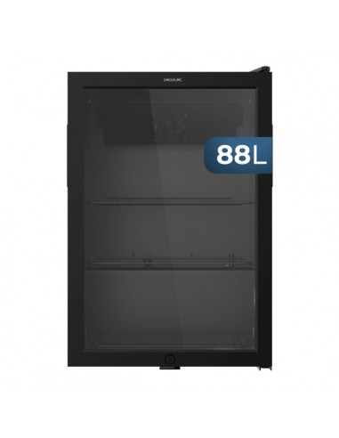 Cecotec Bolero CoolMarket BC 72 Black Nevera Minibar - Capacidad 72L - 88 Latas - Luz LED - Temperatura Regulable de 0 a