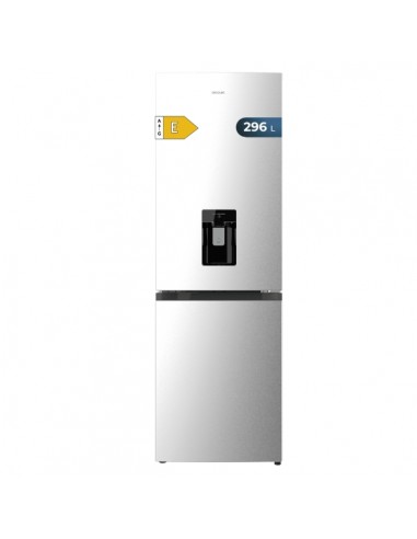 Cecotec Bolero CoolMarket Combi 296 DF WD Inox Frigorifico Combi - Capacidad 296L - Luz LED - Defrost - Dispensador de Agua -