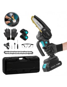 Cecotec MontanaForce 4000 Hand Sierra de Podar Inalambrica - 400W - 2 Baterias 21V 2Ah - Incluye Accesorios - Engrasador de