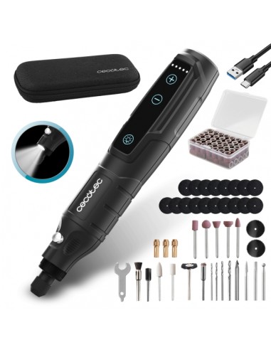 Cecotec Multihand One Detail Multiherramienta Rotativa Inalambrica - Bateria de 3.7V - Velocidad Ajustable hasta 18000rpm -