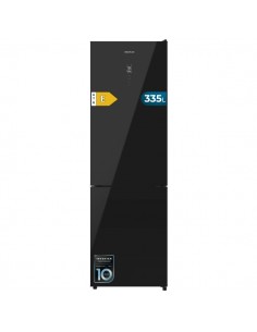 Cecotec Bolero CoolMarket Combi 335 Black Glass E Frigorifico Combi - Capacidad 333L - Luz LED - Compresor Inverter - Puerta