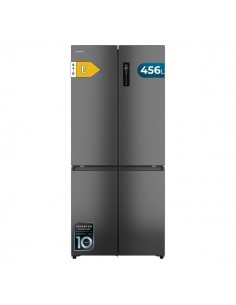 Cecotec Bolero CoolMarket 4D 456 SBI Dark E Frigorifico Americano 4 Puertas - Capacidad 456L - Silencioso 35dB - Luz LED -