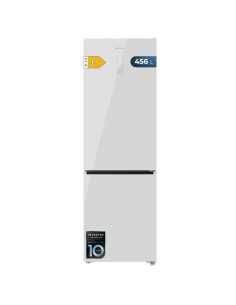 Cecotec Bolero CoolMarket Combi 456 White Glass E Frigorifico Combi - Capacidad 456L - Compresor Inverter - Puerta de Cristal