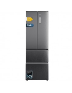 Cecotec Bolero CoolMarket Combi F2D 395 Inox E Frigorifico Puerta Francesa de 4 Puertas - Capacidad 395L - Compresor Inverter