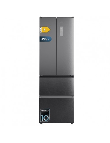 Cecotec Bolero CoolMarket Combi F2D 395 Inox E Frigorifico Puerta Francesa de 4 Puertas - Capacidad 395L - Compresor Inverter