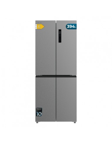 Cecotec Bolero CoolMarket 4D 394 Inox E Frigorifico Americano 4 Puertas - Capacidad 394L - Luz LED - Compresor Inverter -