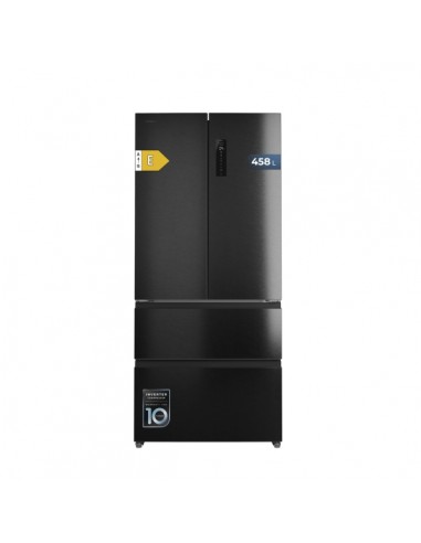 Cecotec Bolero CoolMarket F2D 458 SBI Dark E Frigorifico Puerta Francesa de 4 Puertas - Capacidad 458L - Silencioso 37dB -