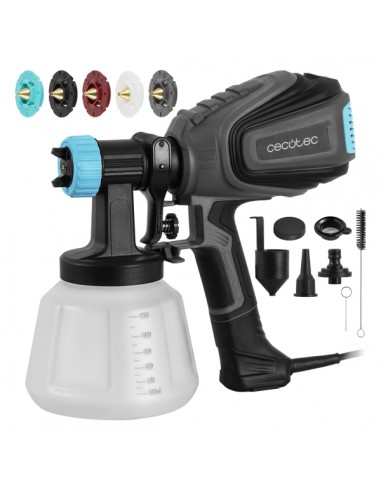 Cecotec TotalPaint 750 Pistola de Pintura - 700W - Deposito 1200ml - Control de Caudal hasta 1200Ml min - Incluye Accesorios