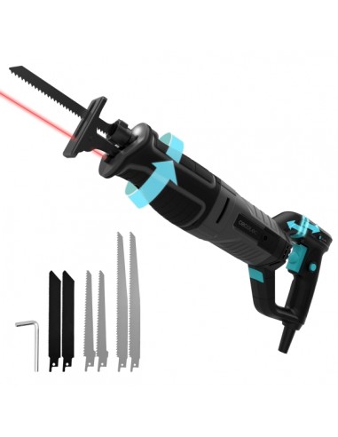 Cecotec Sierra de Sable LongFlex 900 ShockAbsorber Sierra de Sable - 850W - Luz LED y Laser - Corte de 150mm - Recorido 26mm