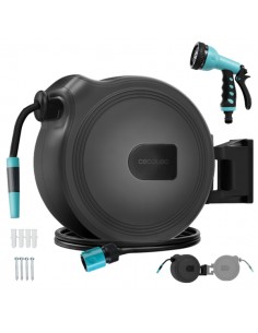 Cecotec HydroShell 30 Manguera de 30m - Recogida Automatica - Giro 180Â-- Accesorios Incluidos - Tambor Extraible -