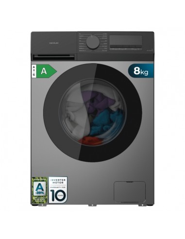 Cecotec Bolero DressCode 8450 Inverter Steel Lavadora de Carga Frontal - Capacidad 8kg - Velocidad 1400rpm - Temperatura