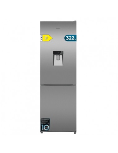 Cecotec Bolero CoolMarket Combi 322i WD Inox D Frigorifico Combi - Capacidad 322L - Deposito de 322L - Luz LED - Temperatura