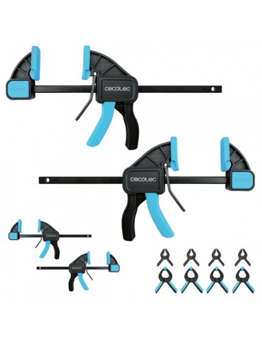 Cecotec StrongComfort 740 Instant Evolution Set de Sargentos de Liberacion Rapida - 12 Piezas - Incluye Accesorios - Funcion