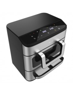 Cecotec Cecofry FoodCourt 18000 4Pizza-Horno de 18L y Freidora de Aire de 9L - 2700W - Acero Inoxidable - Piedra para Pizza