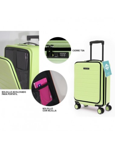 Lagart Maleta Trolley Pocket de Cabina Rigida 20â 55x34x20cm - Compartimento Frontal Acolchado para Portatil - Cierre