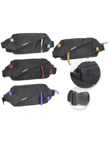Lagart Smart Bandolera RiÃ±onera - 3 Bolsillos - Cinta Ajustable - Fabricada en Nylon Impermeable - Medidas 24x12x5cm -