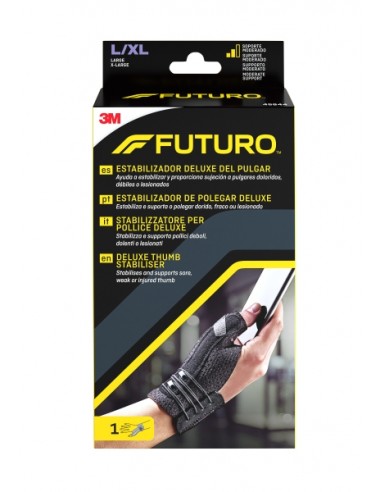 Futuro Deluxe Estabilizador del Dedo Pulgar - Talla L XL (16.5 - 20.3cm) - Transpirable - Color Negro