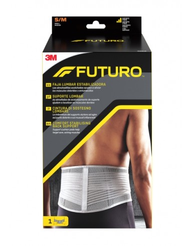 Futuro Faja Lumbar Estabilizadora - Talla S M (73.6 - 99.1cm) - Transpirable - Color Gris