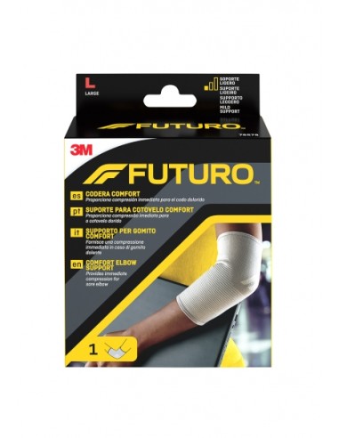 Futuro Comfort Codera - Talla L (28 - 30.5cm) - Transpirable - Elastico - Anatomico - Color Gris