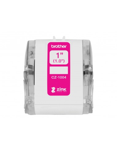 Brother CZ1004 Rollo de Etiquetas Originales de Tamaño Personalizado - Ancho 25mm x 5 metros - Zero Ink