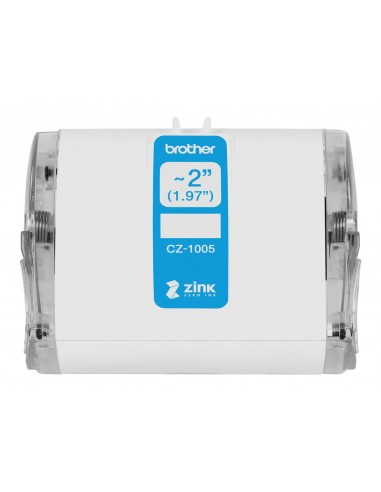Brother CZ1005 Rollo de Etiquetas Originales de Tamaño Personalizado - Ancho 50mm x 5 metros - Zero Ink