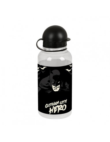 Safta Batman Hero Botella de 500ml - PVC sin BPA - Cierre Hermetico a Presion - Valvula de Salida de Agua - Tapon Roscado -