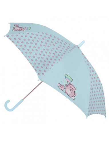 Safta Pembe The Pink Cat Paraguas Manual de 86cm - 8 Paneles - Asa y Punta de PVC - Poliester - Nervios de Acero de 8mm -