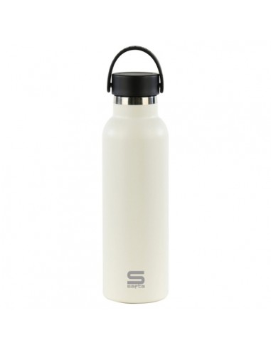 Safta Botella Termo de 600ml - Acero Inoxidable - Asa Superior - Color Blanco