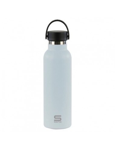 Safta Botella Termo de 600ml - Acero Inoxidable - Base de Silicona Antideslizante - Asa Superior - Color Azul Claro