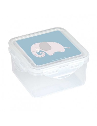 Safta Elefante Fiambrera de 1.27L - PVC sin BPA - Cierre Hermetico a Presion - 130x130x75mm - Color Transparente