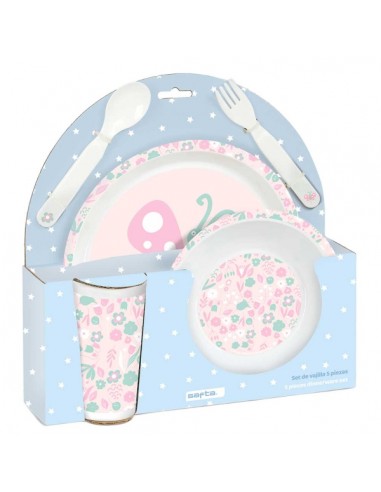 Safta Mariposa Set de Menaje Infantil - PVC sin BPA - 260x90x260mm - Color Azul