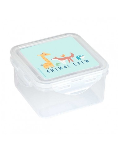 Safta Pandi Fiambrera de 1.27L - PVC sin BPA - Cierre Hermetico a Presion - 130x130x75mm - Color Transparente