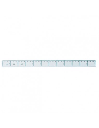 Safta Cristal Regla de 60cm - Plastico Transparente - Graduada - Color Transparente