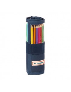 Safta el Ganso Eclipse Plumier Enrollable - 27 Piezas - Cierre con Velcro - Bolsillo con Cremallera - Goma - Lapiz -