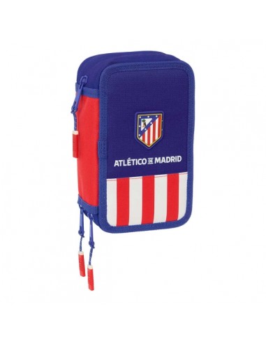 Safta Atletico de Madrid Plumier de 3 Pisos - 37 Piezas - 1.3L - Goma - Lapiz - Boligrafos - Sacapuntas - Reglas - 16 Colores