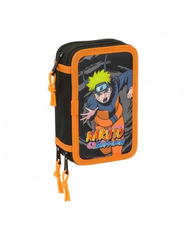 Safta Naruto Plumier de 3 Pisos - 37 Piezas - 1.3L - Goma - Lapiz - Boligrafos - Sacapuntas - Reglas - 16 Colores - 14