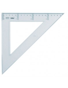 Safta Cristal Escuadra de 30cm - Poliestileno - Graduacion Impresa - Biselada - Color Transparente