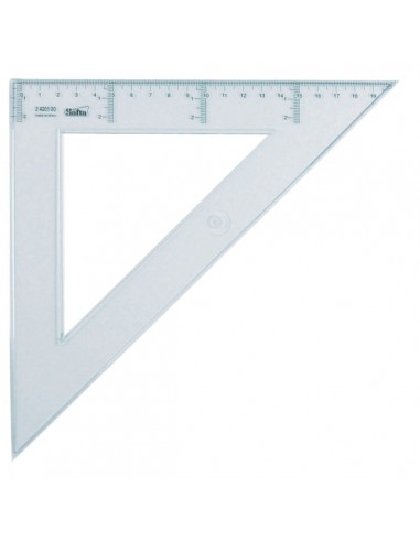 Safta Cristal Escuadra de 30cm - Poliestileno - Graduacion Impresa - Biselada - Color Transparente