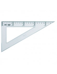 Safta Cristal Cartabon de 25cm - Plastico Transparente - Graduacion Impresa - Biselado - Color Transparente