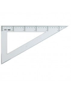 Safta Cristal Cartabon de 30cm - Plastico Transparente - Graduacion Impresa - Biselado - Color Transparente
