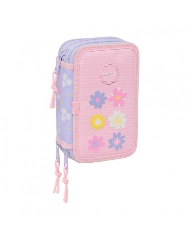 Safta Bouquet Plumier de 3 Pisos - 37 Piezas - 1.3L - Goma - Lapiz - Boligrafos - Sacapuntas - Reglas - 16 Colores - 14