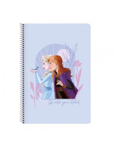 Safta Frozen Believe Cuaderno Espiral - Formato Folio - Tapas Glasofonadas - Espiral Metalico - 80 Hojas Cuadriculas de