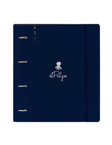 Safta el Pulpo Carpeta con 4 Anillas 35mm - Tapas de PP Foam - Recambio 100 Hojas - Cierre Elastico - Ranura para Boligrafo -