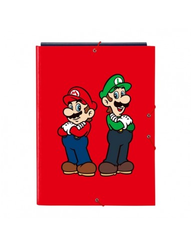 Safta Super Mario Mamma Mia Carpeta con 3 Solapas - Tapas Duras Forradas - Formato Folio - Cierre con Gomas - 260x25x335mm -