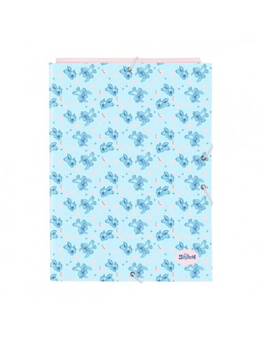 Safta Stitch Ohana Carpeta con 3 Solapas - Tapas Duras Forradas - Formato Folio - Cierre con Gomas - 260x25x335mm - Color