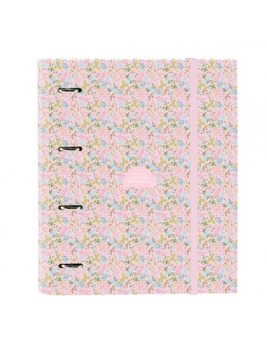 Safta VMB Carpeta con 4 Anillas 35mm - Tapas Duras Forradas - Recambio 100 Hojas - Cuadriculas 5x5mm - Cierre Elastico -