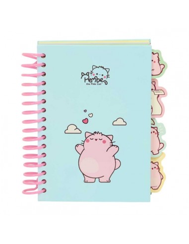 Safta Pembe The Pink Cat Bloc de Notas A6 - Tapas Duras - 80 Hojas - Gramaje 80g m2 - Incluye 4 Separadores - 105x148mm -