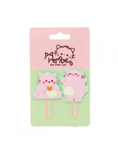 Safta Pembe The Pink Cat Pack de 2 Clips - 75x125mm - Color Rosa