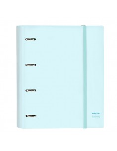 Safta Carpeta con 4 Anillas 35mm - Tapas Duras Forradas - Recambio 100 Hojas 80g m2 - Cierre Elastico - Separadores Incluidos